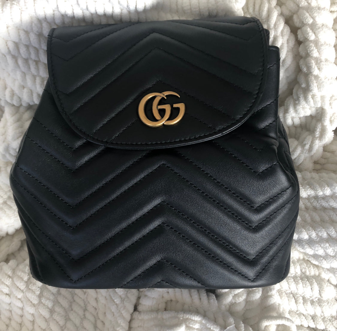 Gucci Marmont Quilted Leather Backpack in Black