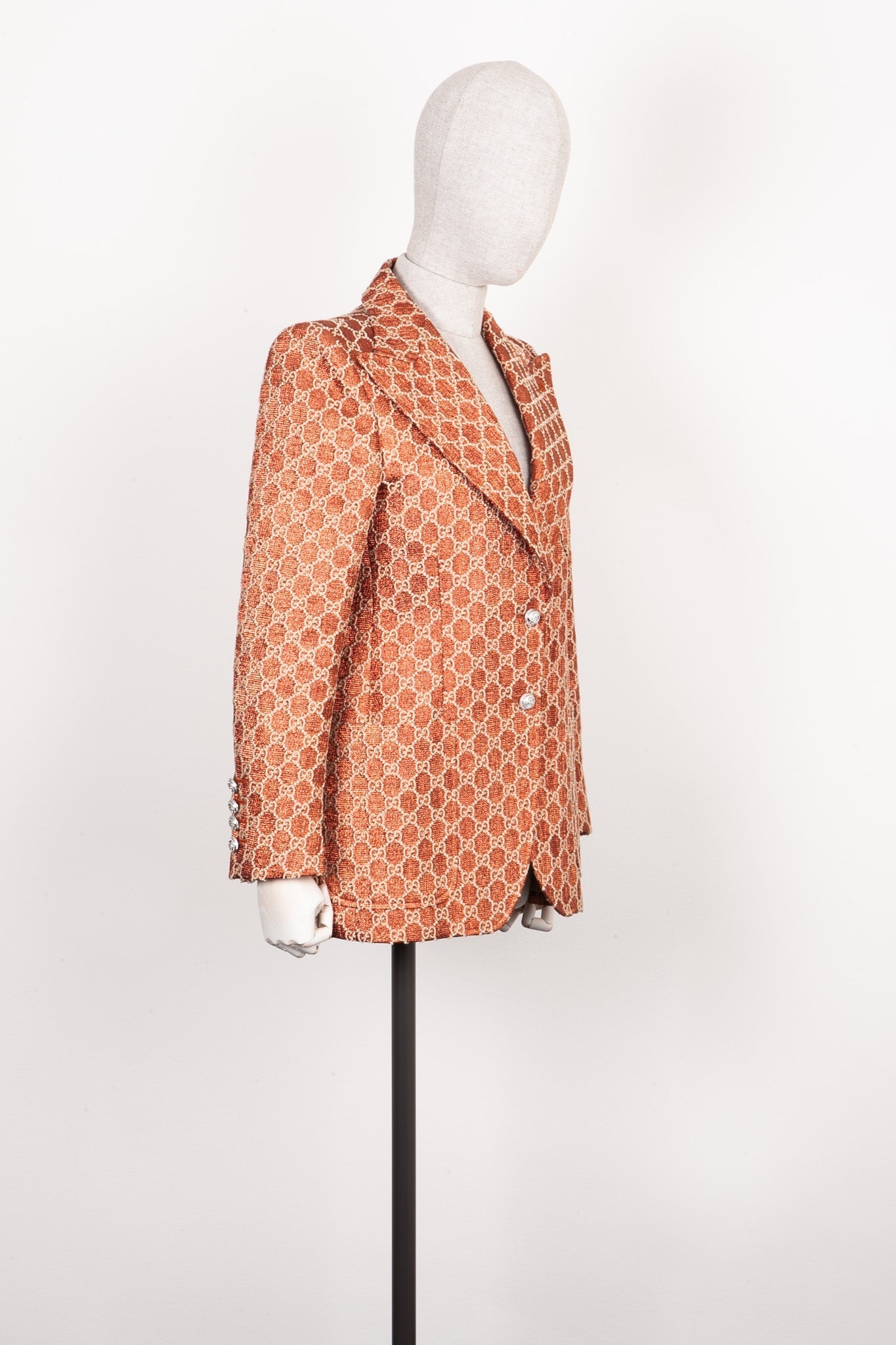 GUCCI GG Structured Lurex Blazer Orange