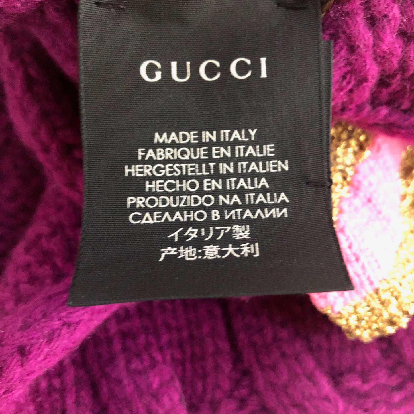 Gucci Cable Knit Scarf in Purple