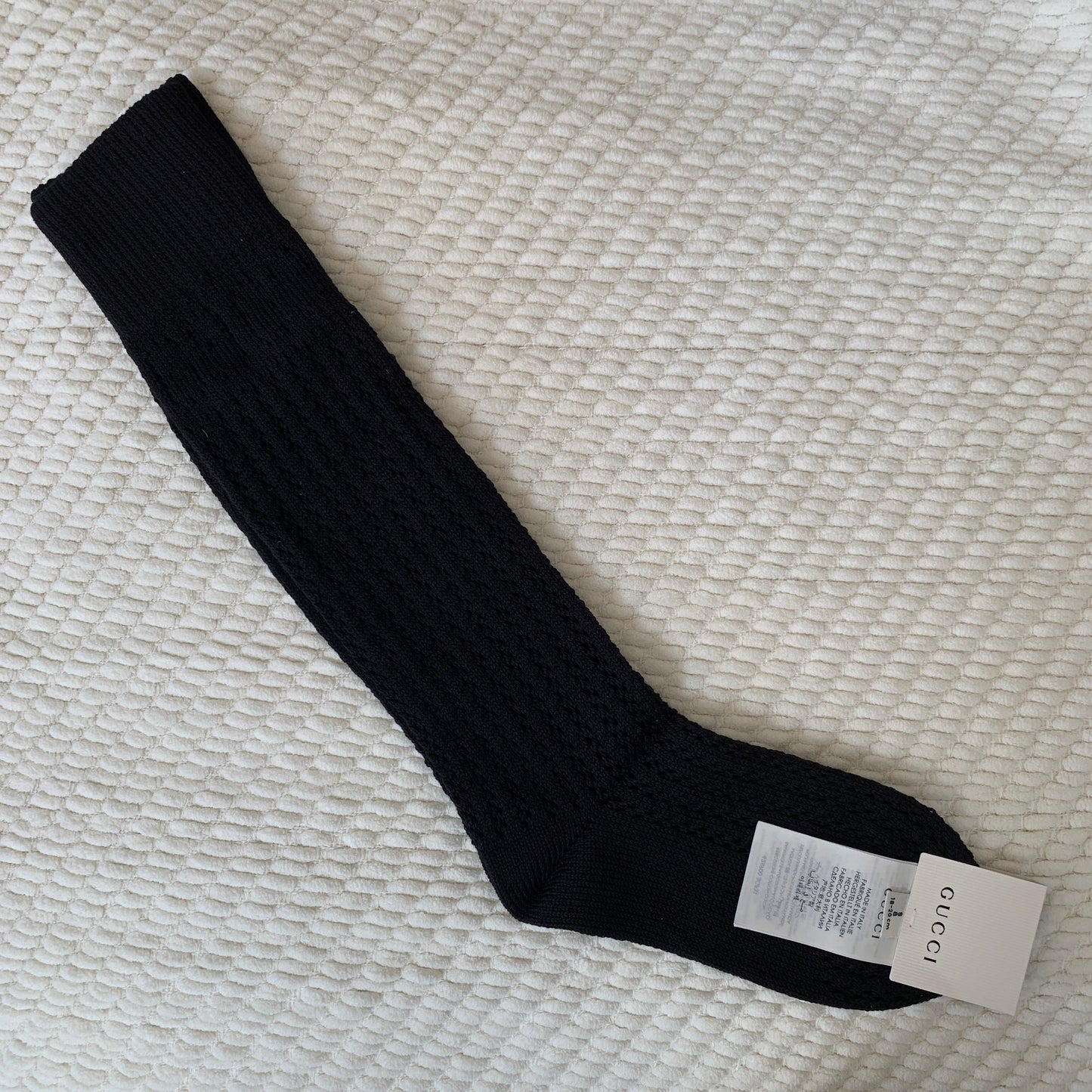 Gucci Knit Knee High Socks with GG Logos in Black