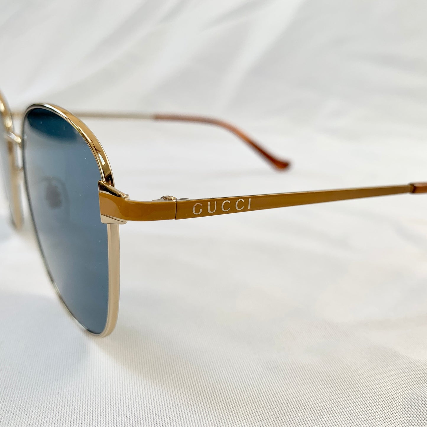 Gucci Acetate Metal Sunglasses with Logo in Orange