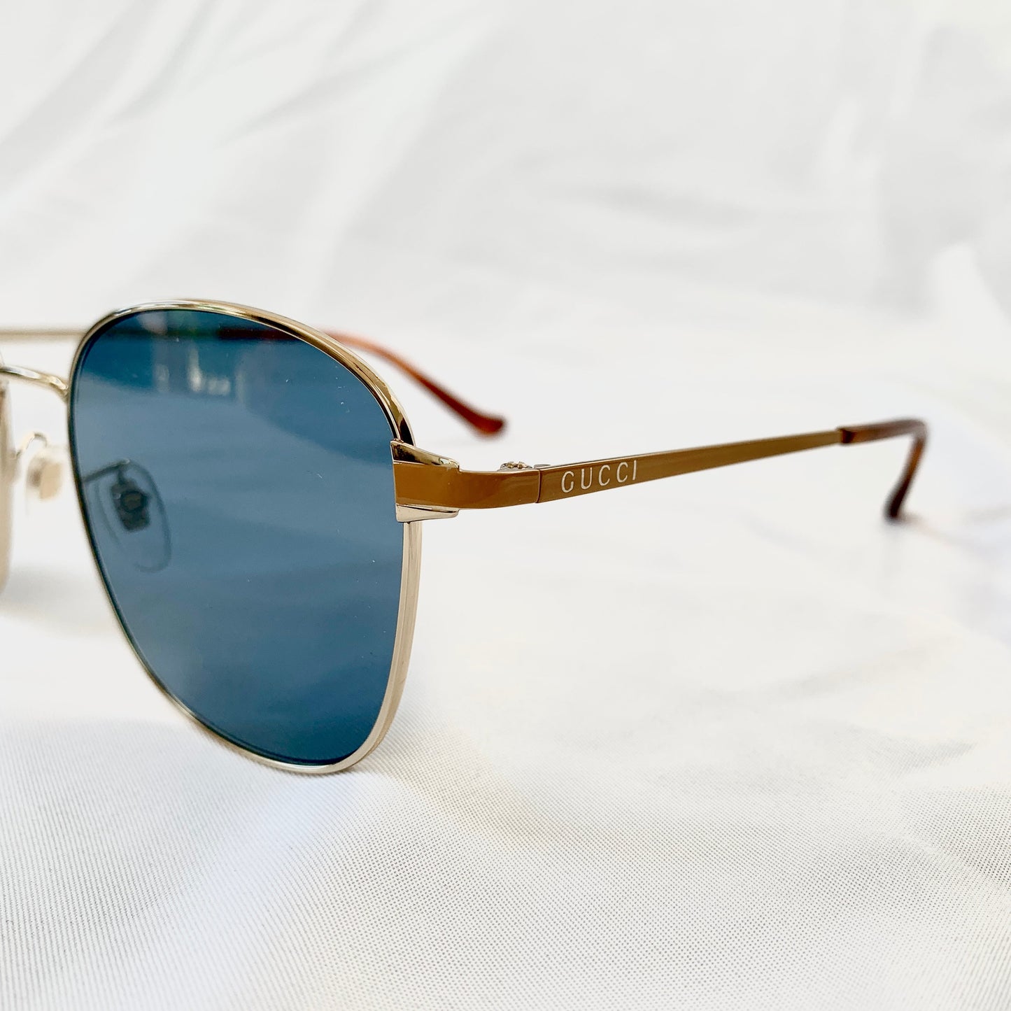 Gucci Acetate Metal Sunglasses with Logo in Orange