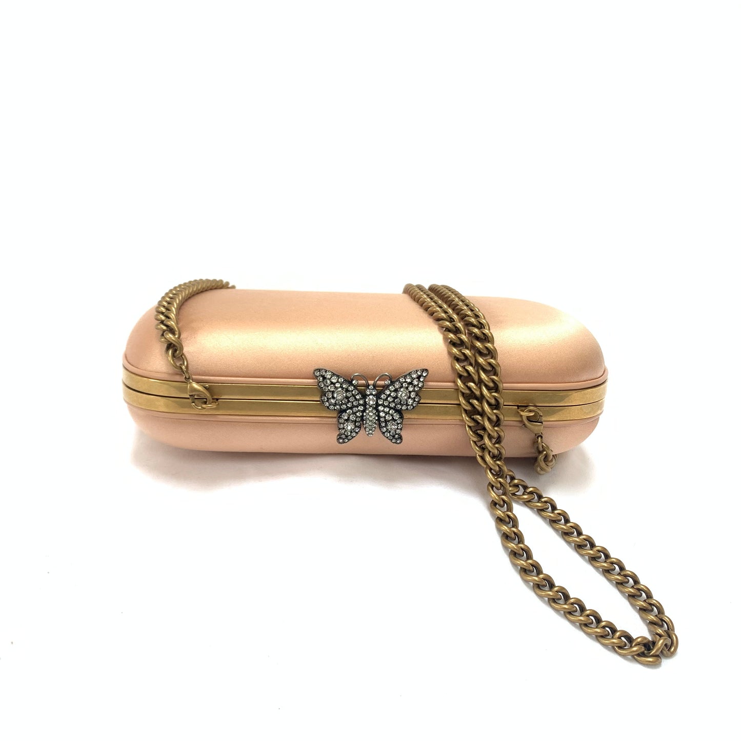 Gucci Broadway Butterfly Handbag Clutch in Apricot Pink