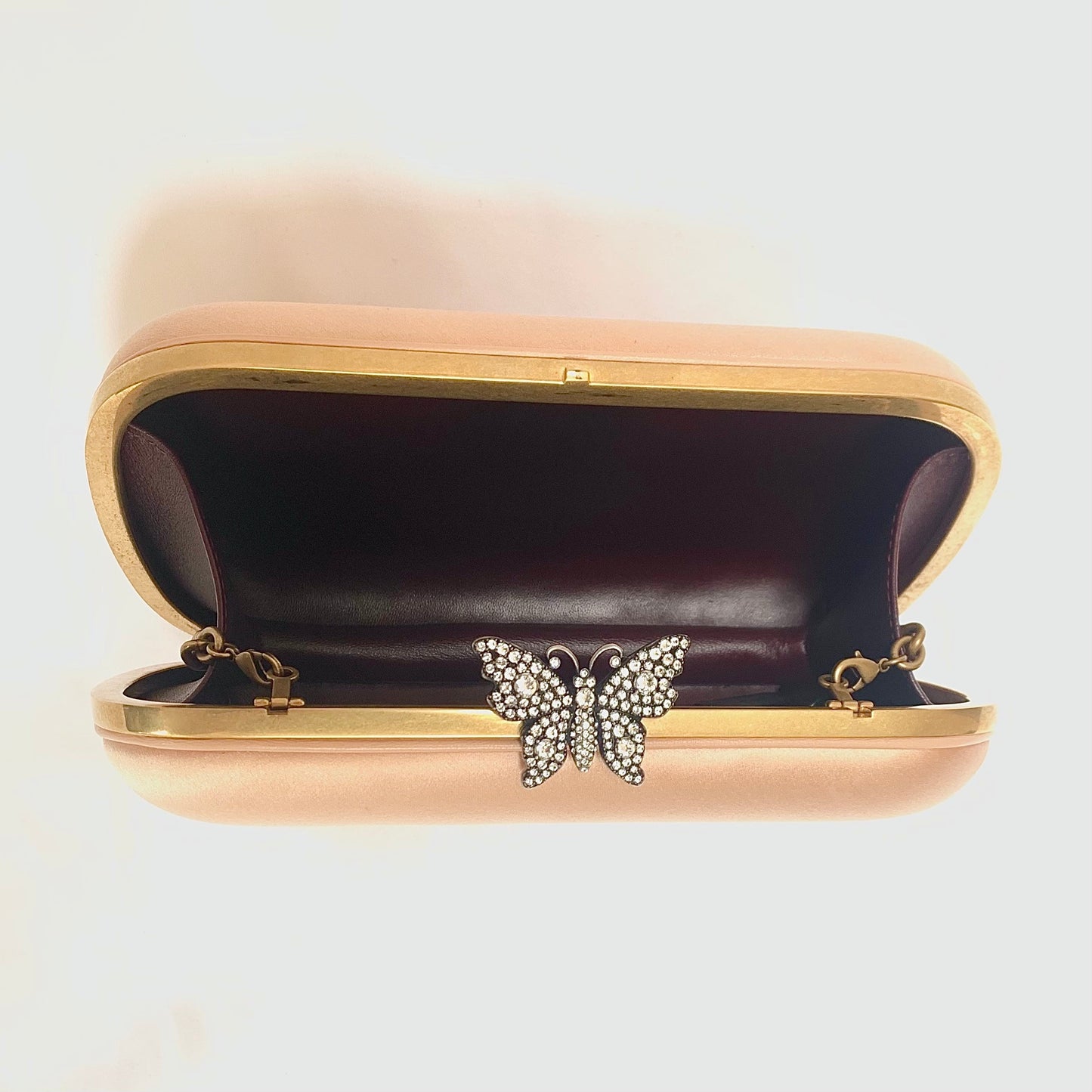 Gucci Broadway Butterfly Handbag Clutch in Apricot Pink