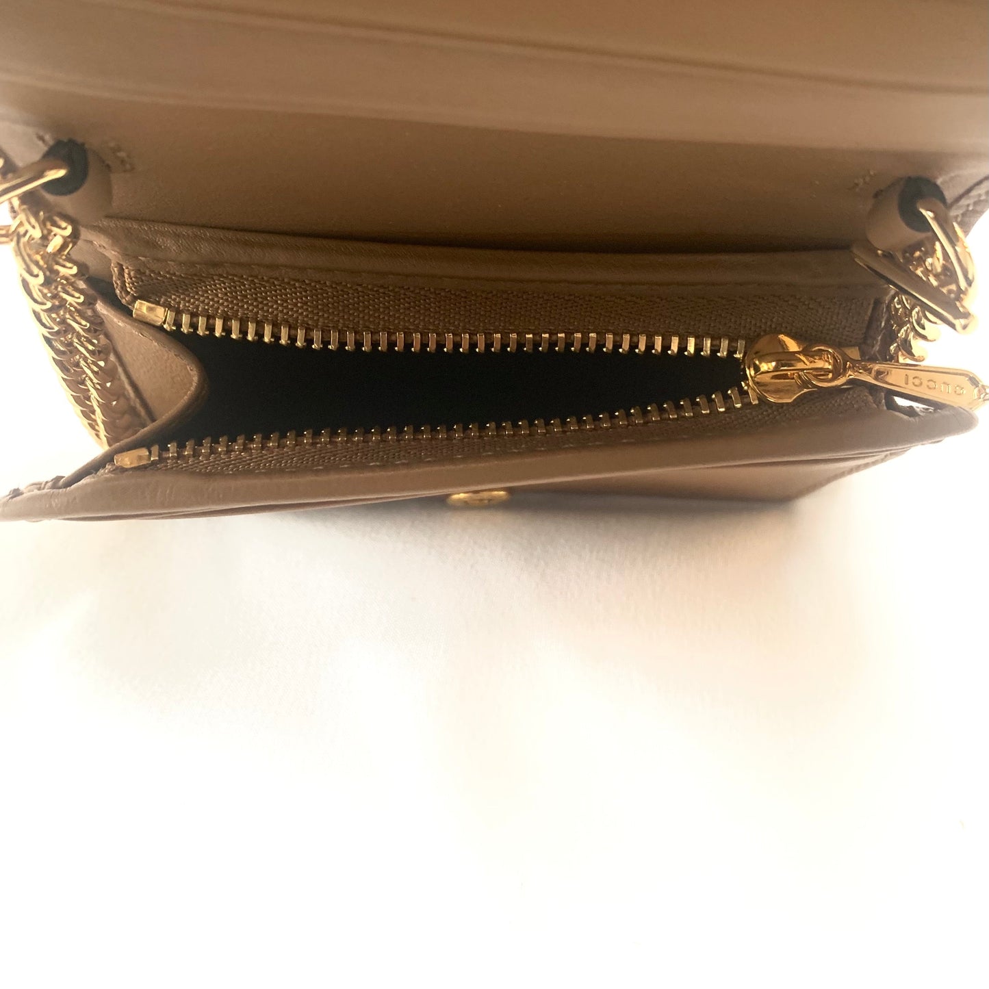 Gucci Zumi Horse-bit Snakeskin Card Case on a Chain in Brown