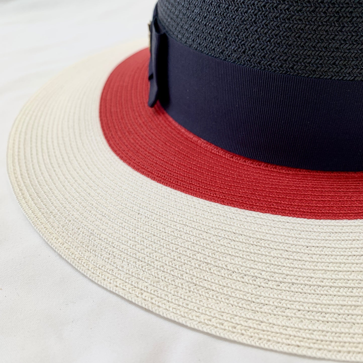 Gucci Papier Wide Brim Hat in Blue Red and White