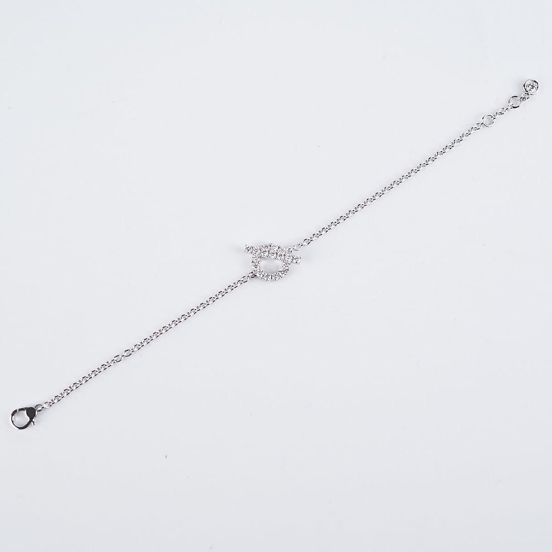 Hermes finess white gold bracelet SH