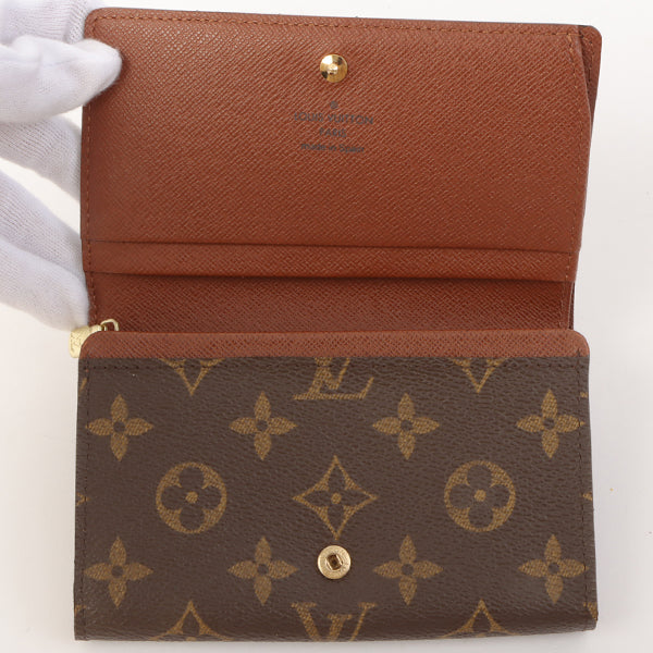 Louis Vuitton 2002 Made Canvas Monogram Porte Monnaie Billets Tresor Brown
