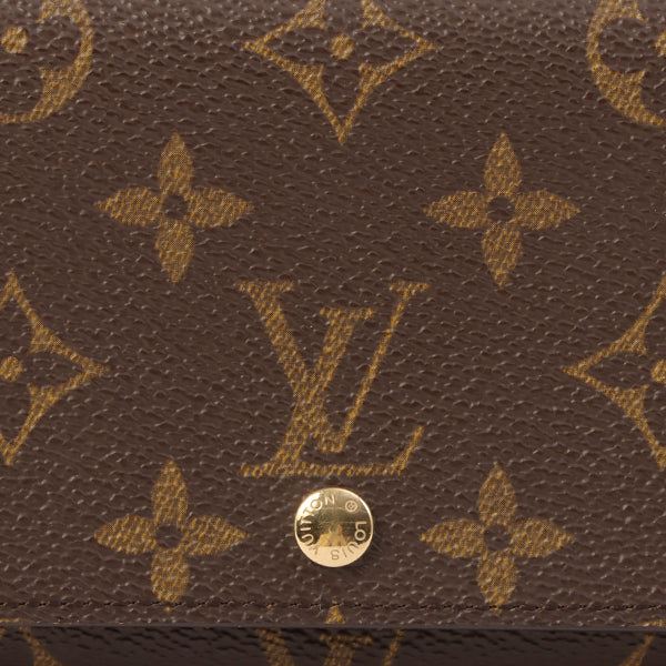 Louis Vuitton 2002 Made Canvas Monogram Porte Monnaie Billets Tresor Brown
