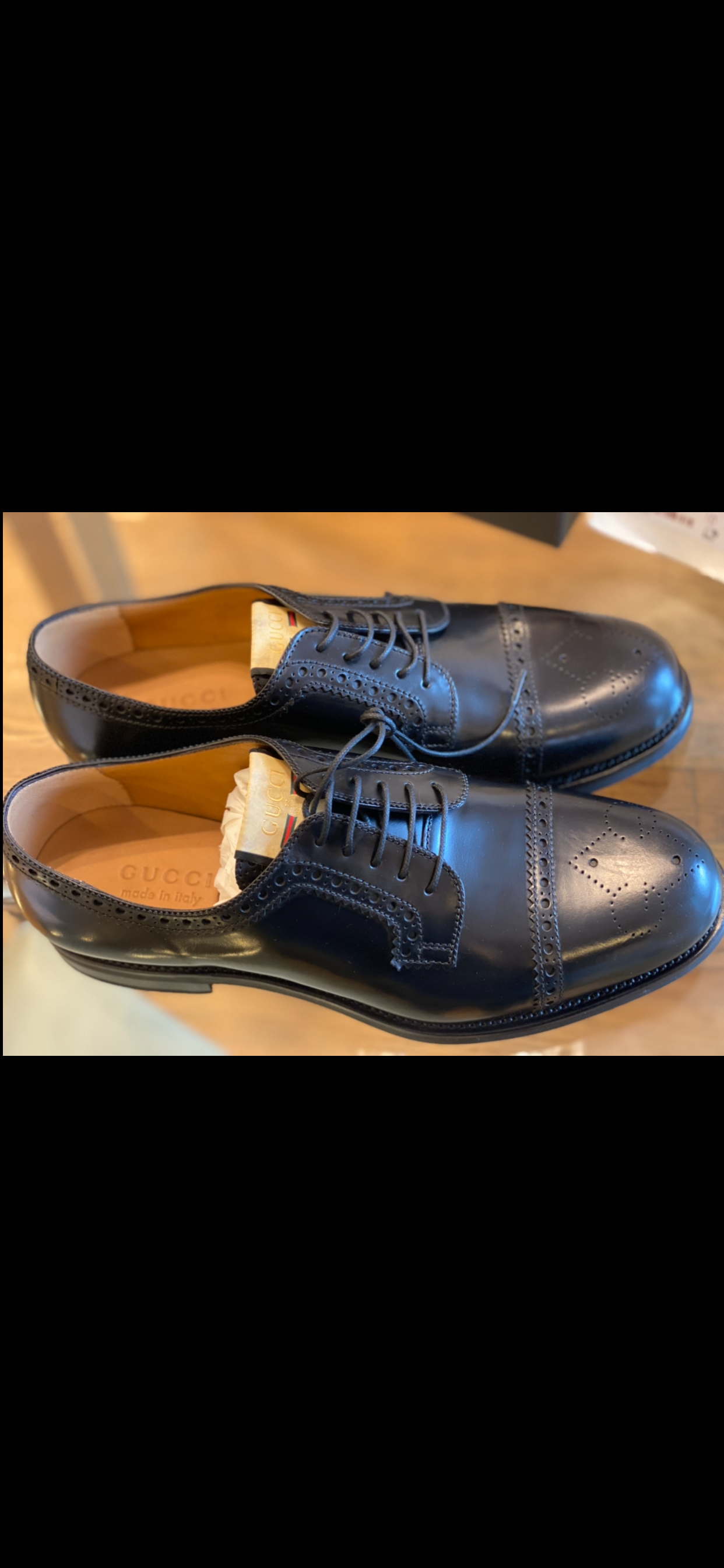 Gucci Perforated Leather Brogues Men's Shoes