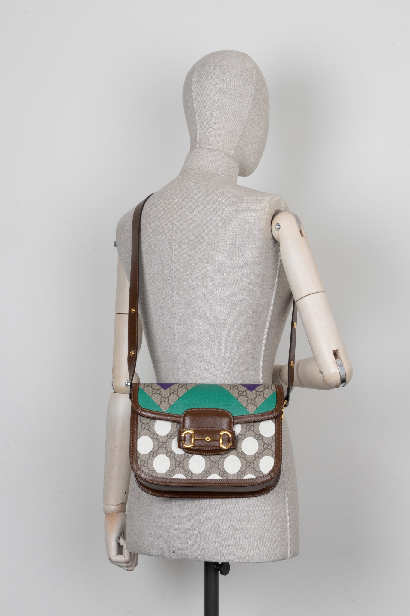 GUCCI Horsebit 1955 Supreme Canvas Shoulder Bag