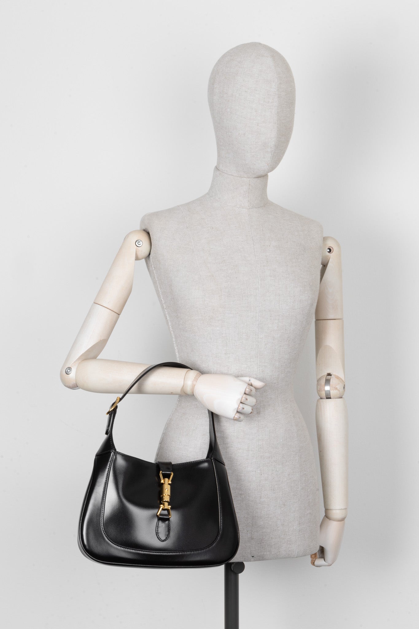GUCCI Small Jackie Shoulder Bag Leather Black