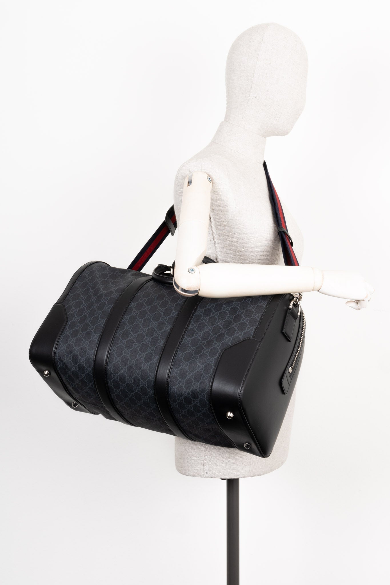 GUCCI Soft GG Supreme Carry On Duffel Bag Grey