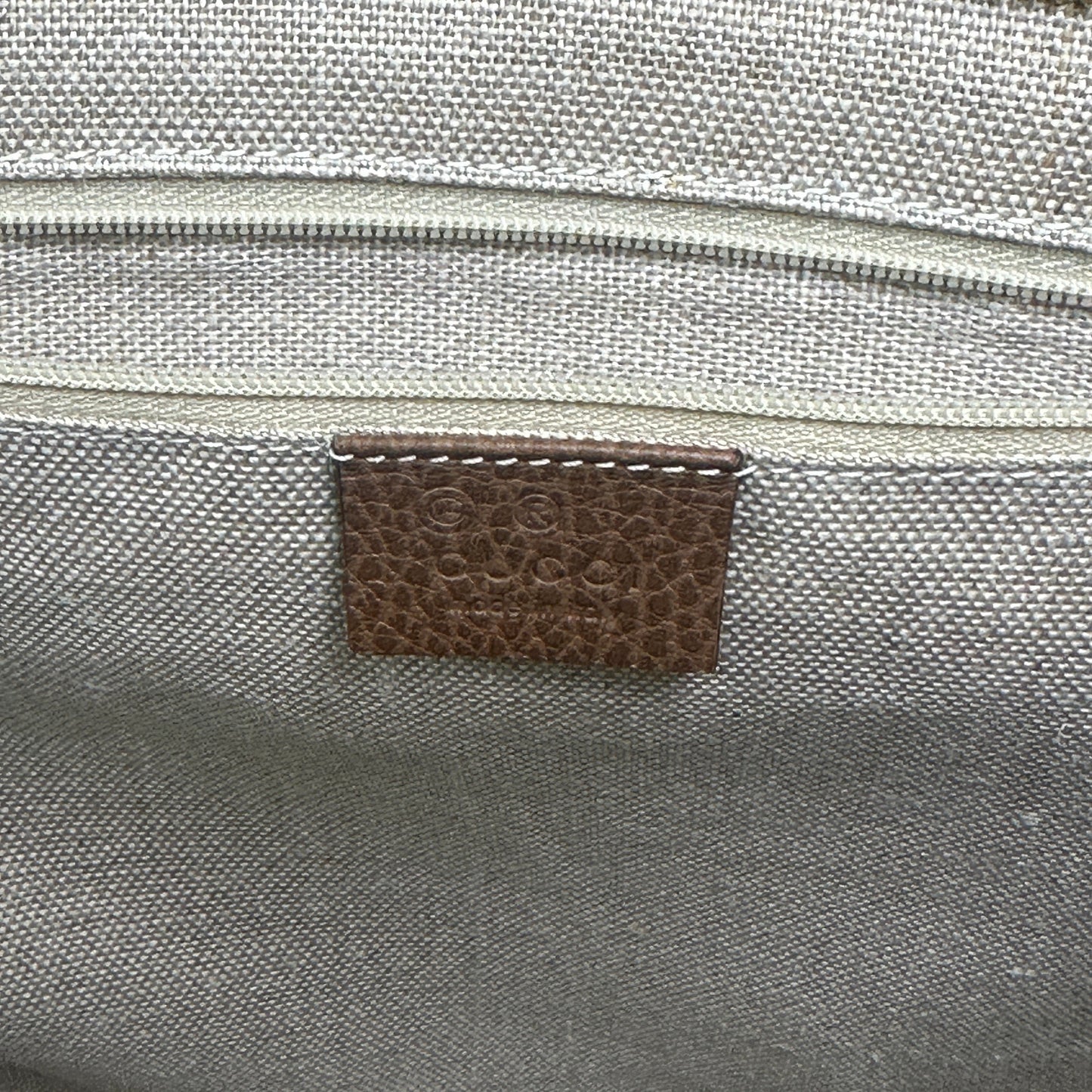 Gucci Monogram Medium Bree Zippered Tote - Beige