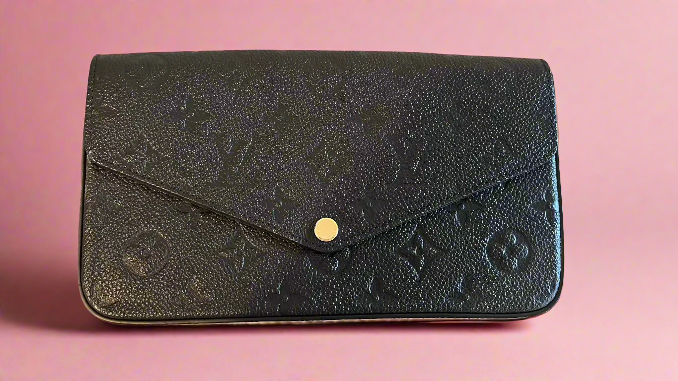 Louis Vuitton Felicie Pochette, Black Empreinte Leather