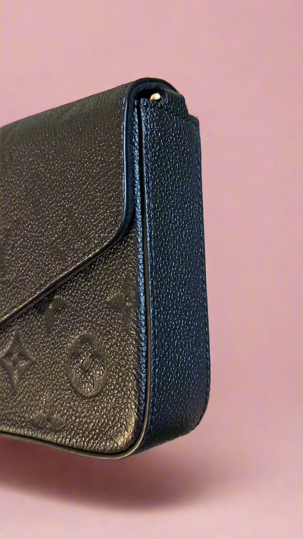 Louis Vuitton Felicie Pochette, Black Empreinte Leather