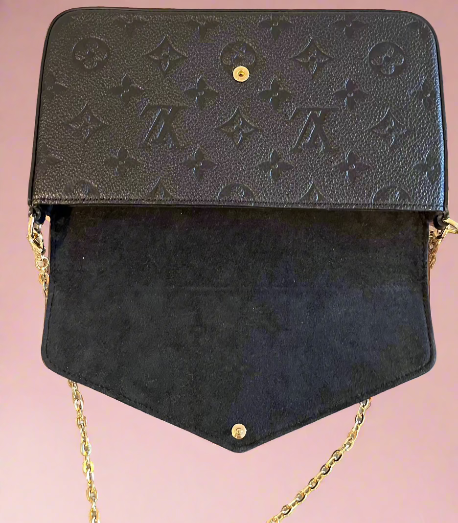 Louis Vuitton Felicie Pochette, Black Empreinte Leather
