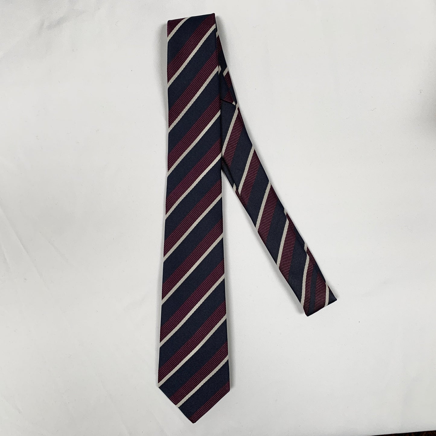 Gucci Striped Pimentone Neck Tie in Midnight Blue and Purple