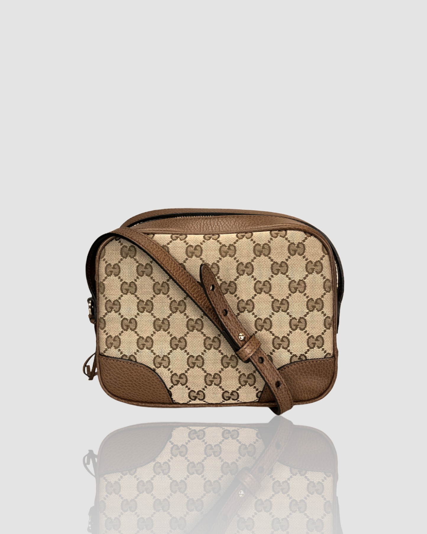 Gucci Jacquard x Leather Beige Brown