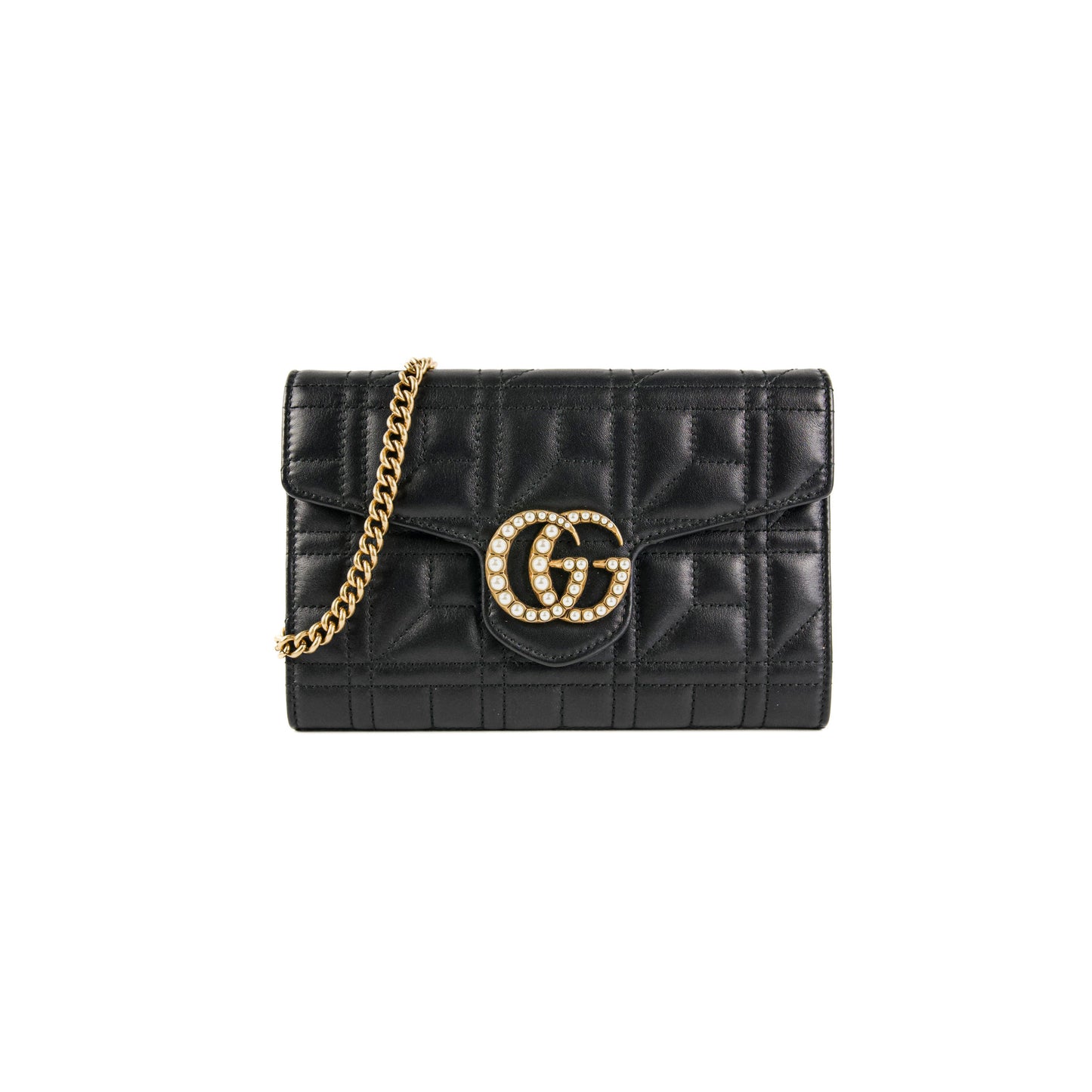 Gucci Pearl GG Black Wallet On Chain WOC