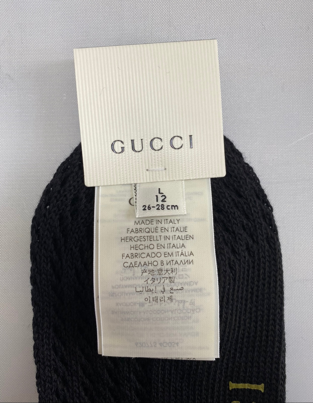 Gucci Boutique Knit Knee High Socks with GG Logos in Black