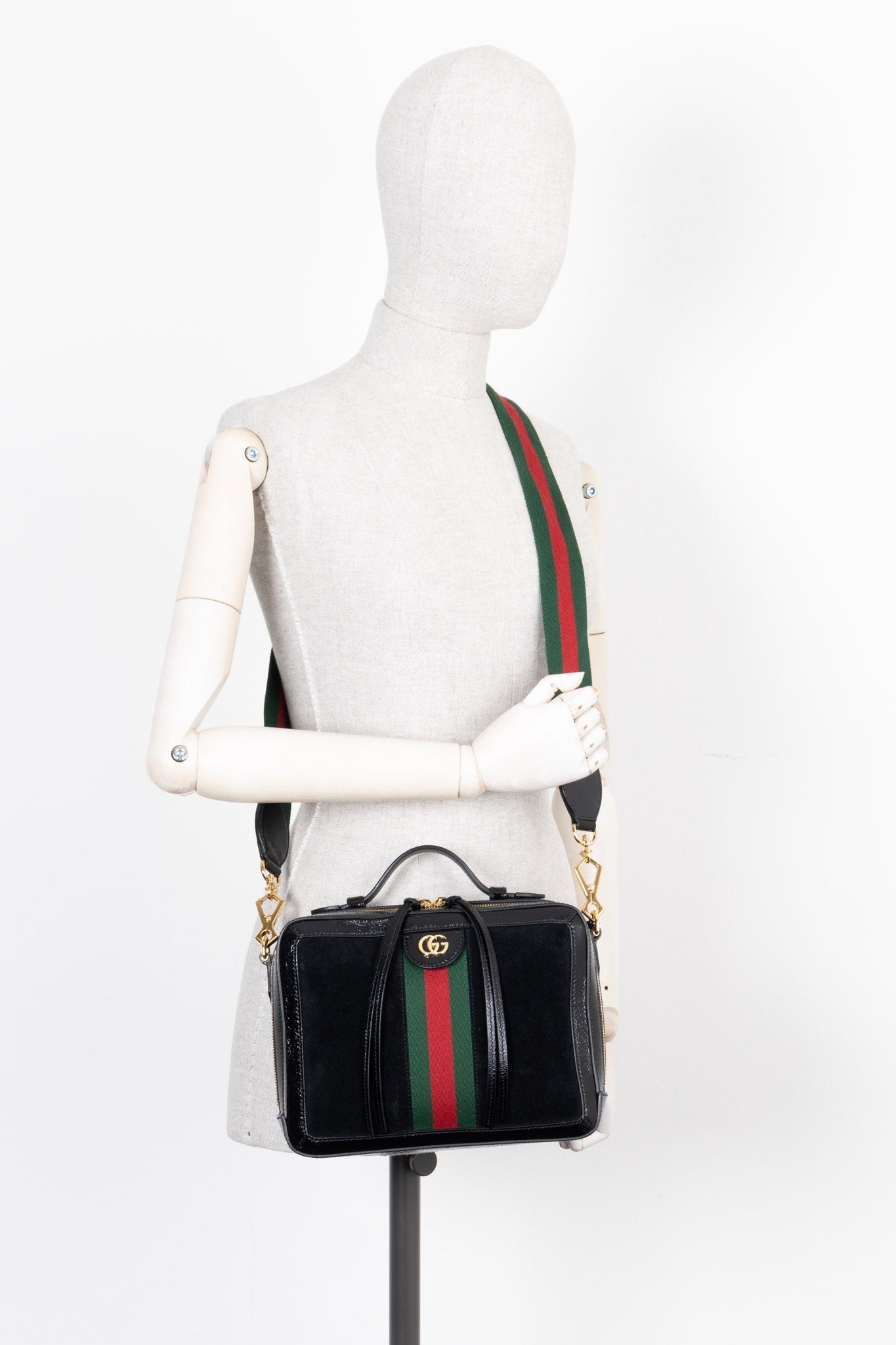 GUCCI Ophidia Zip Around Bag Suede Black