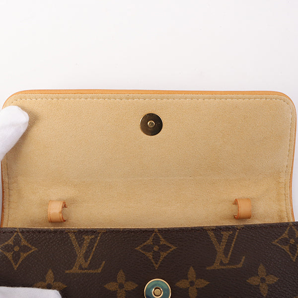 Louis Vuitton 1999 Made Canvas Monogram Pochette Twin Pm Brown