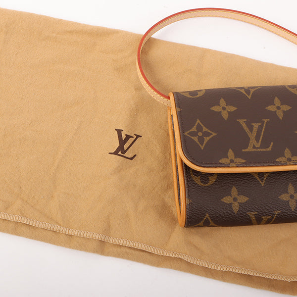 Louis Vuitton 1999 Made Canvas Monogram Pochette Twin Pm Brown
