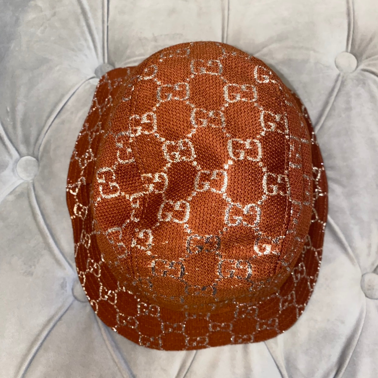 Gucci GG Lamé Bucket Hat in Brown