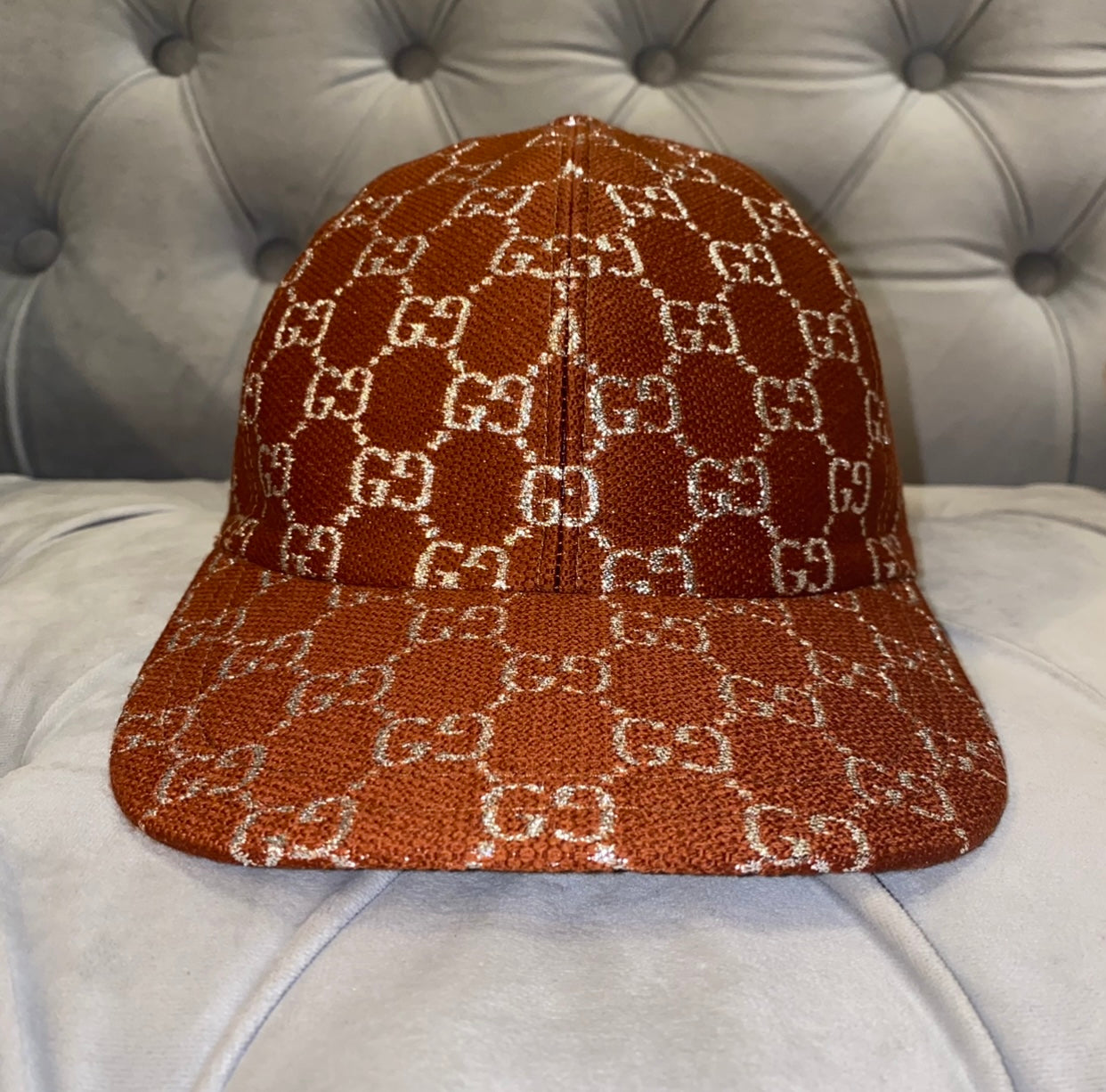 Gucci Interlocking GG Brown Velvet Baseball Hat