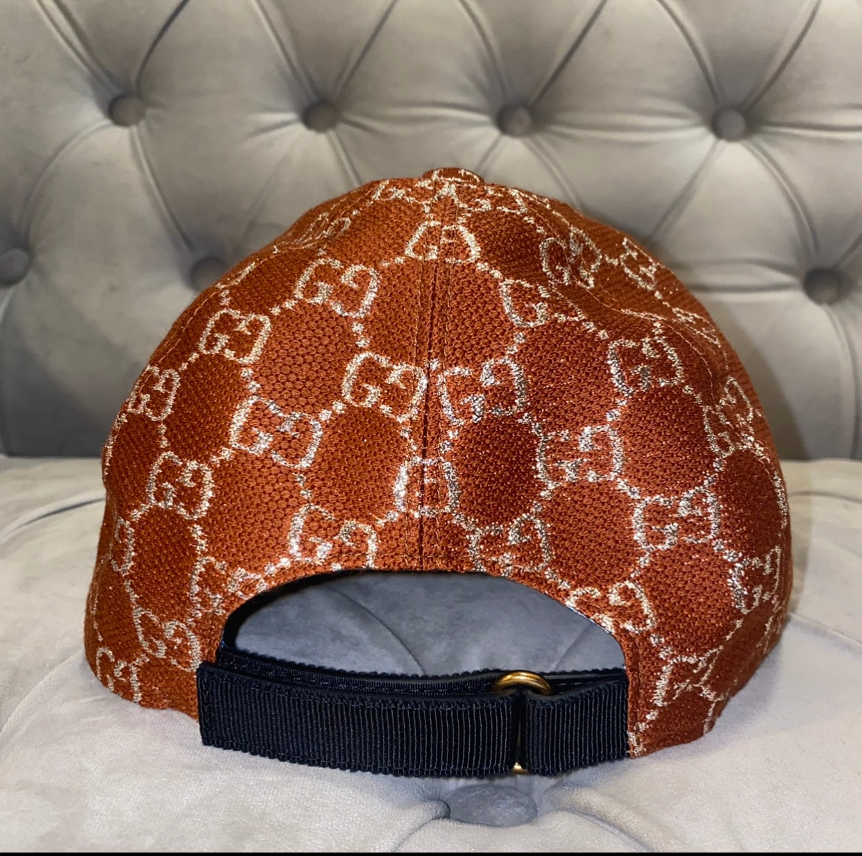 Gucci Interlocking GG Brown Velvet Baseball Hat