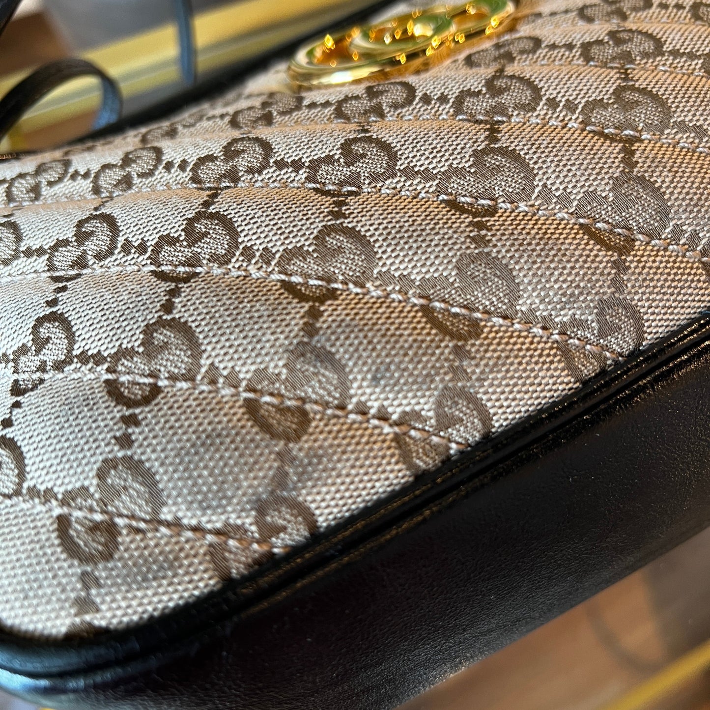 Gucci GG Marmont Diagonal Quilted Small Shoulder Bag