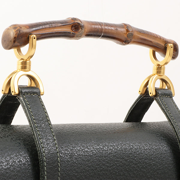 Gucci Bamboo Handle 2Way Bag Dark Green