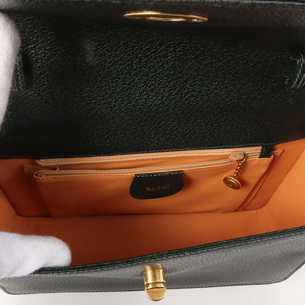 Gucci Bamboo Handle 2Way Bag Dark Green