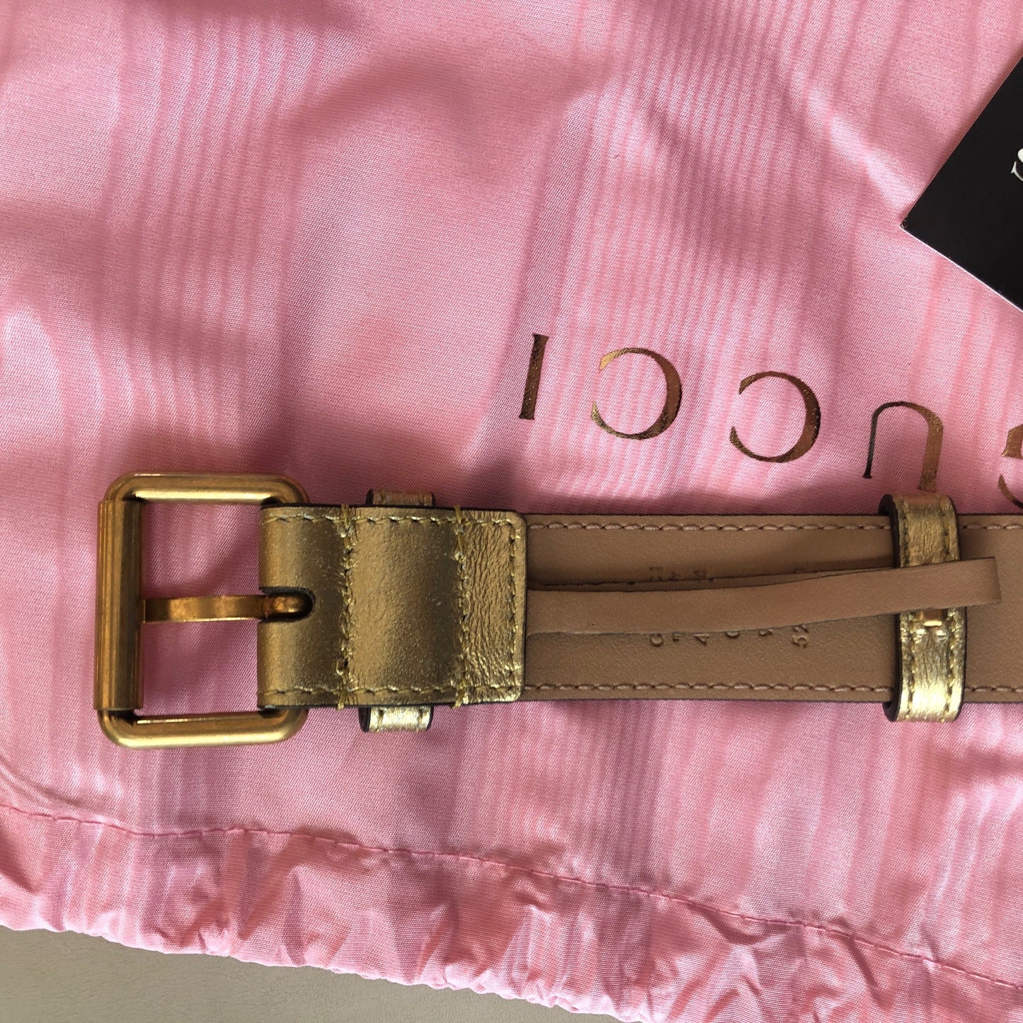 Gucci GG Metallic Matelasse Marmont Belt Bag in Pink and Yellow
