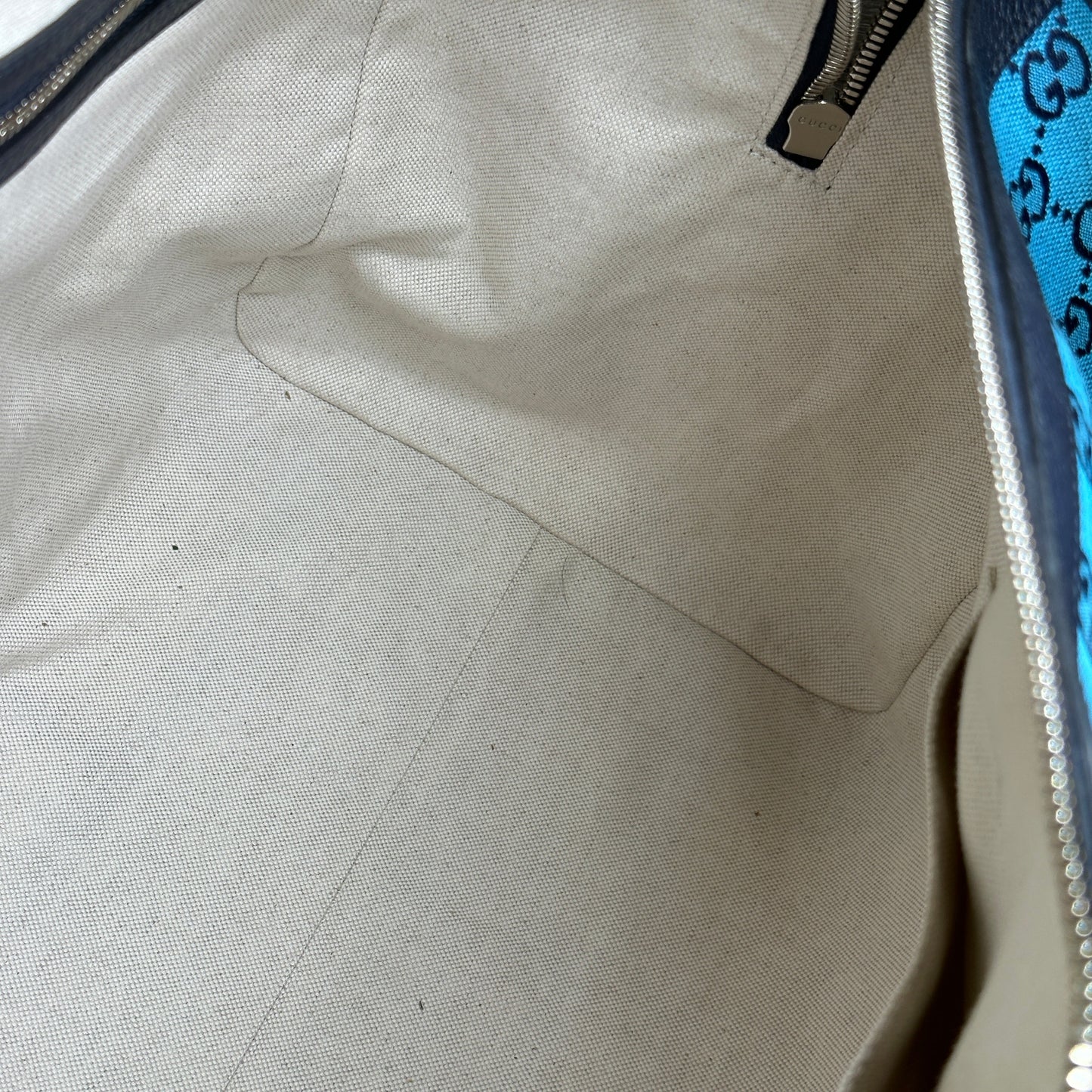 Gucci GG Quilted Canvas Duffle Bag - Blue