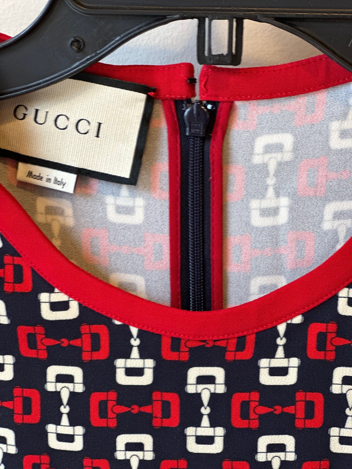 Gucci Horsebit Print Mini Dress in Blue