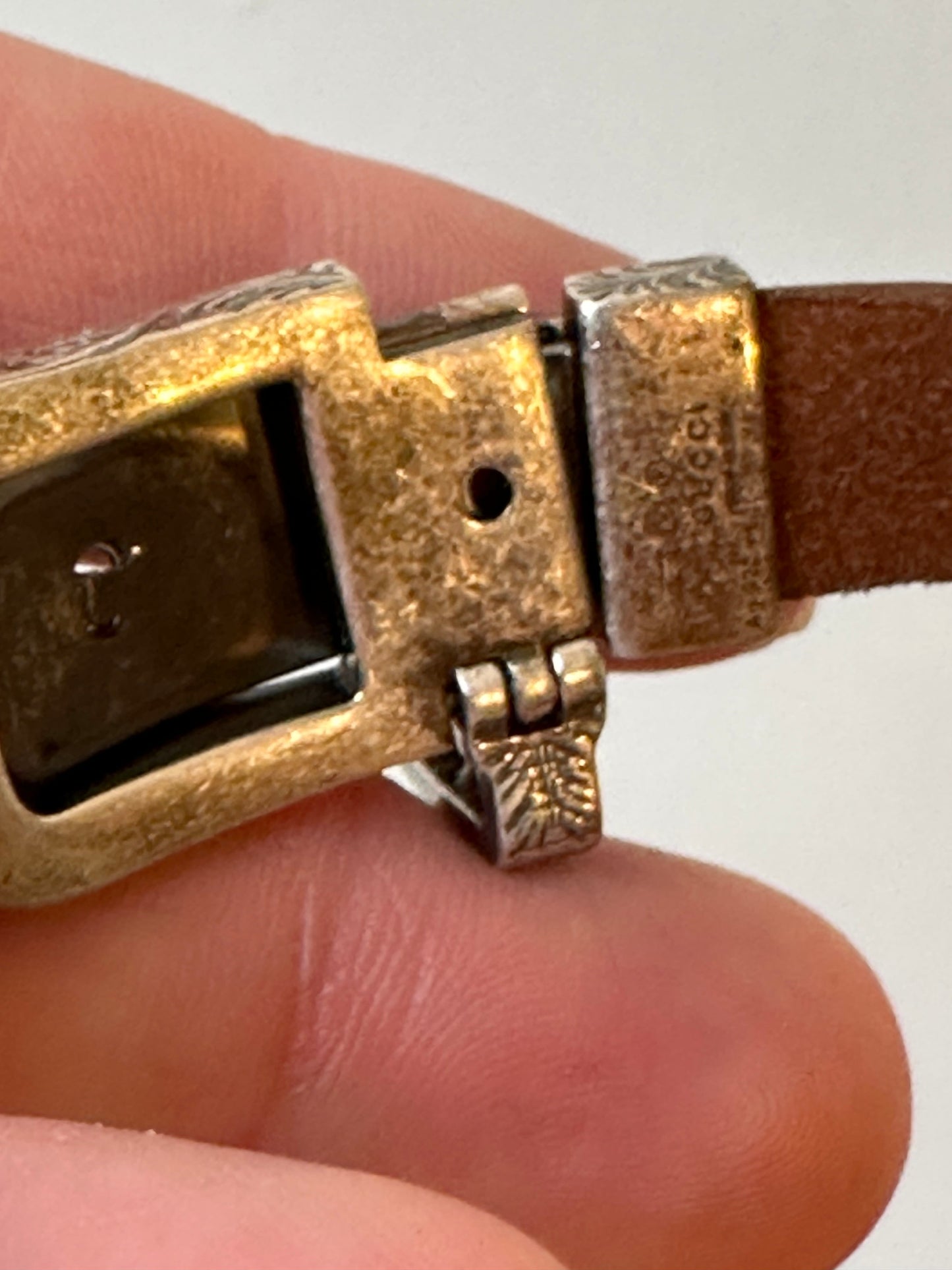 Gucci Anger Forest Wolf Head Leather Bracelet in Brown