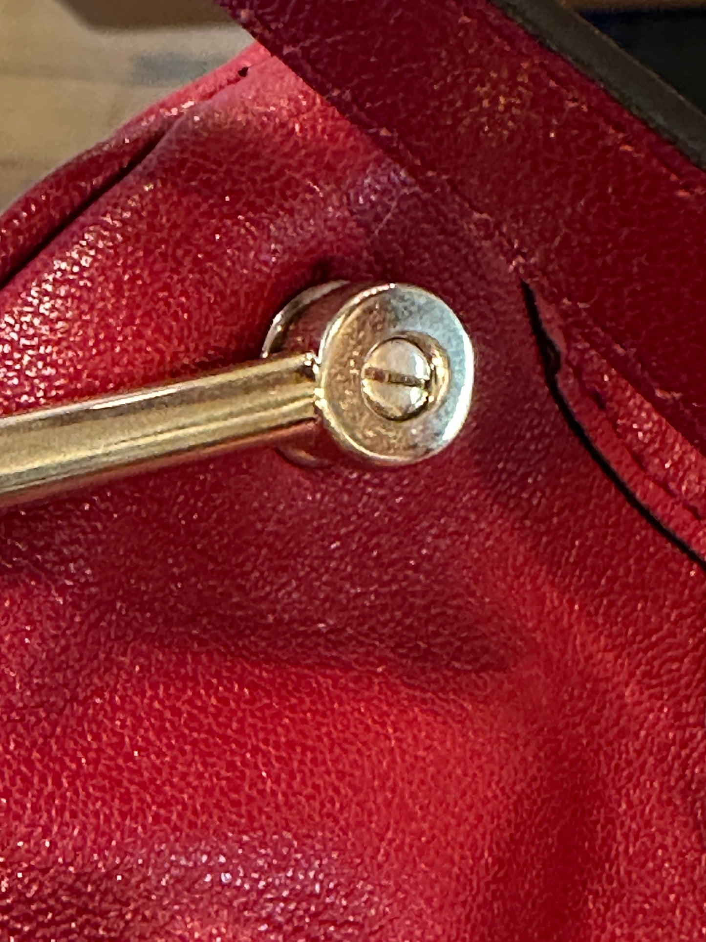 Gucci Interlocking GG 1955 Horsebit Collection Shoulder Bag in Red Leather