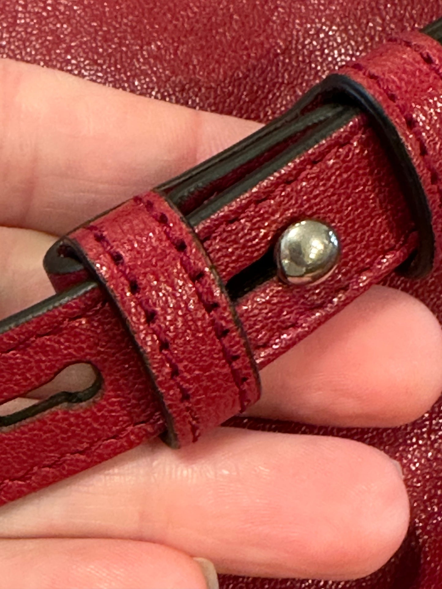 Gucci Interlocking GG 1955 Horsebit Collection Shoulder Bag in Red Leather