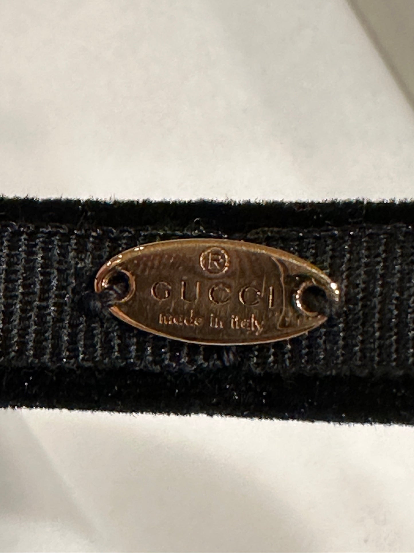 GUCCI Velvet Headband With Crystal Bow