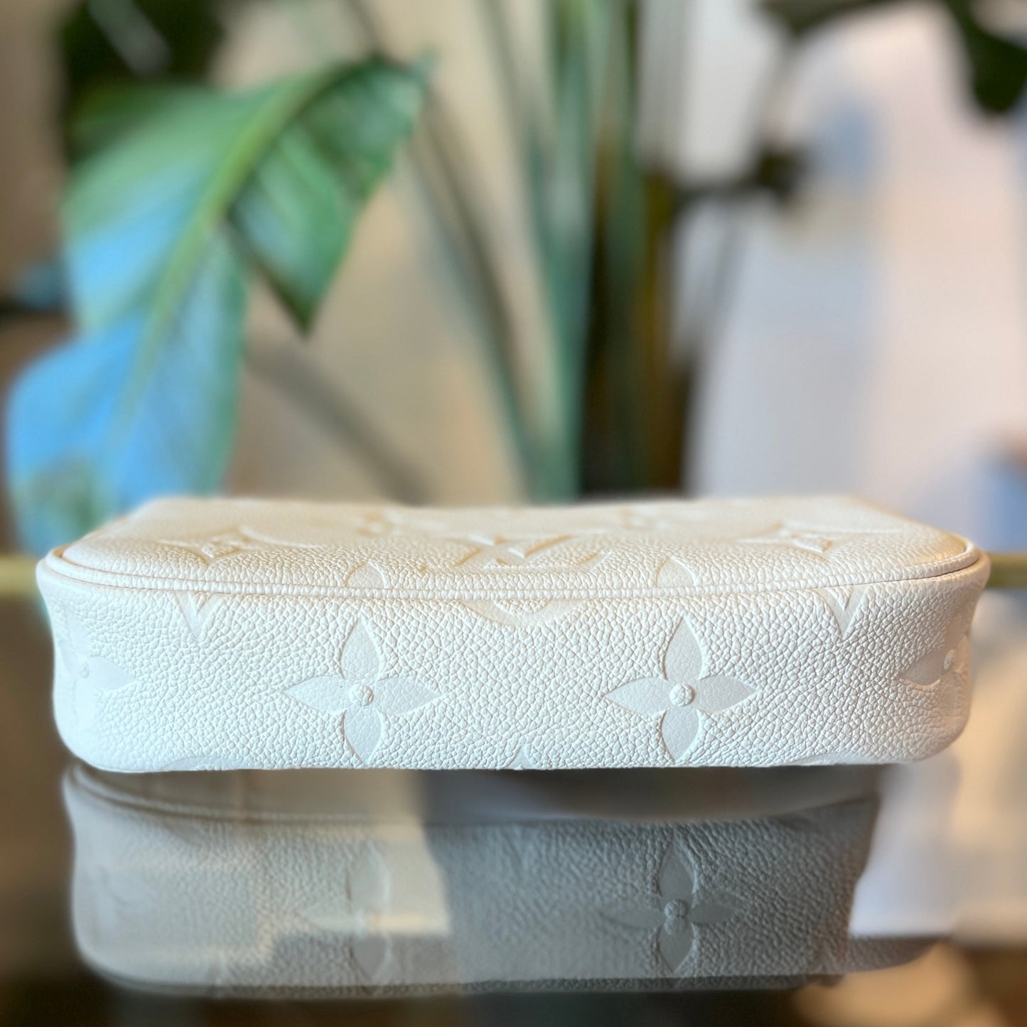 LOUIS VUITTON Cream Wallet on Chain Ivy
