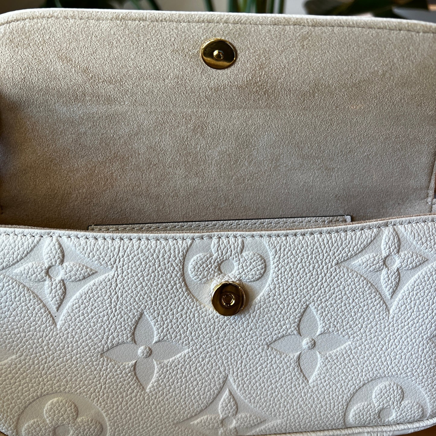 LOUIS VUITTON Cream Wallet on Chain Ivy