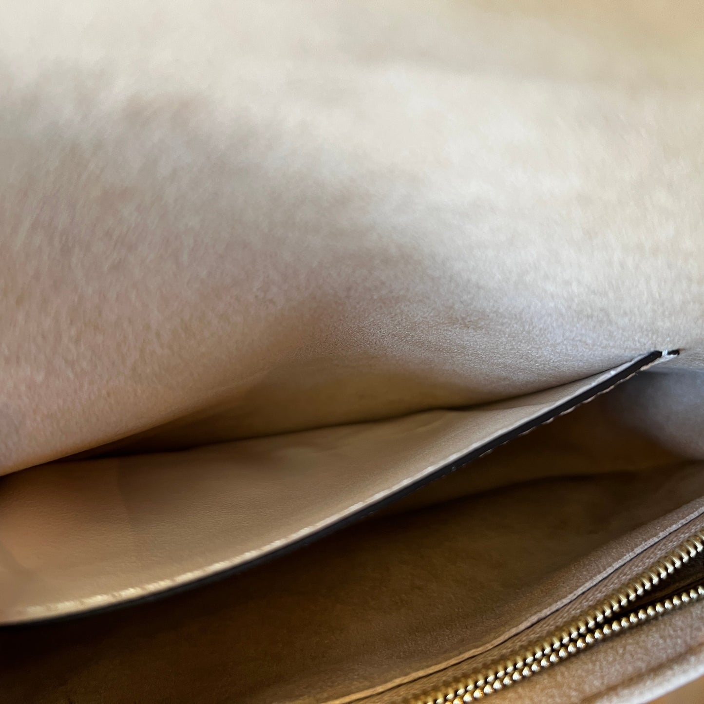 LOUIS VUITTON Cream Wallet on Chain Ivy
