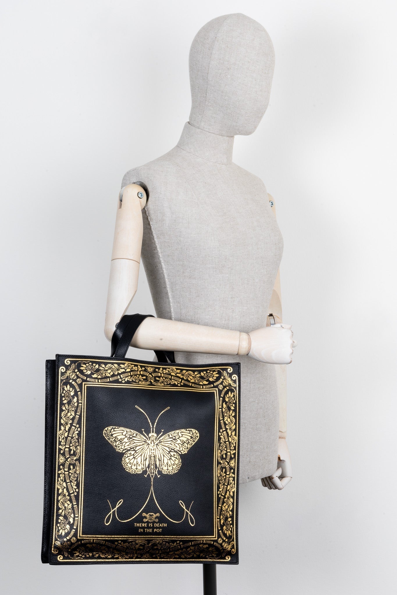 GUCCI Tote Butterfly Convertible Black