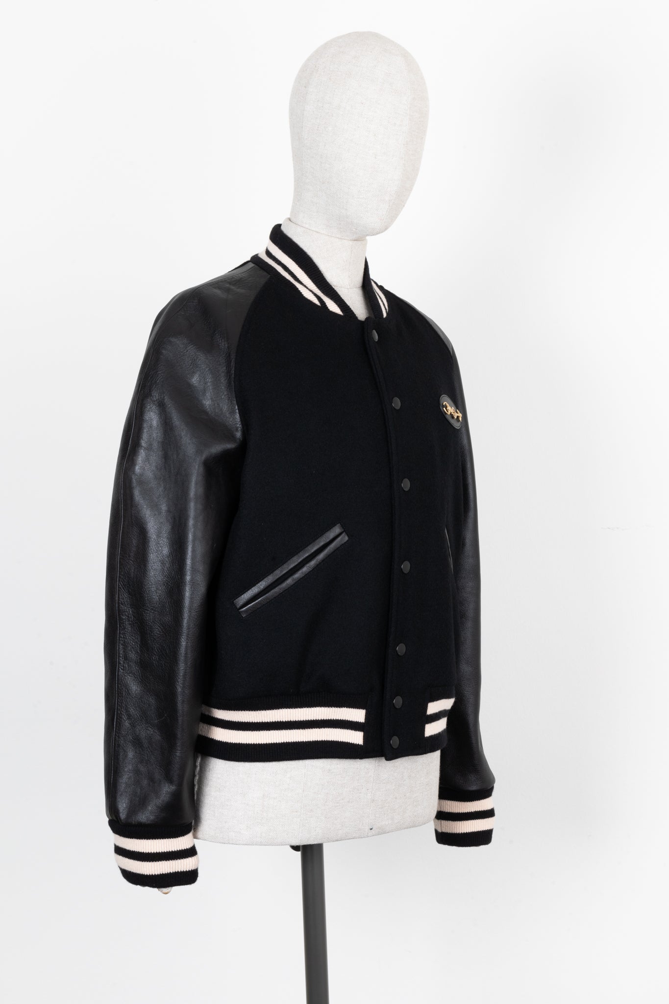 GUCCI Horsebit Varsity Jacket Cotton Black