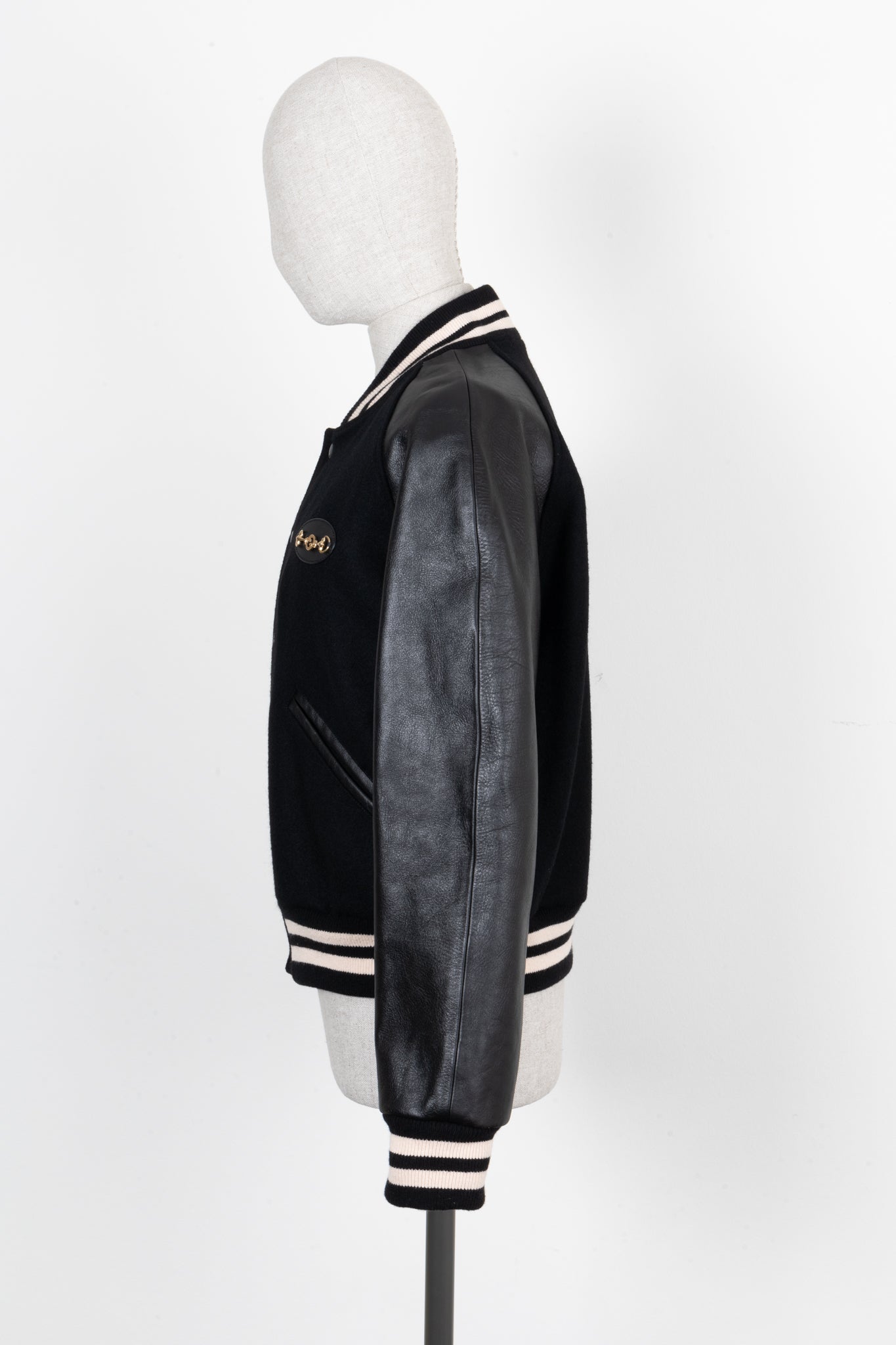GUCCI Horsebit Varsity Jacket Cotton Black