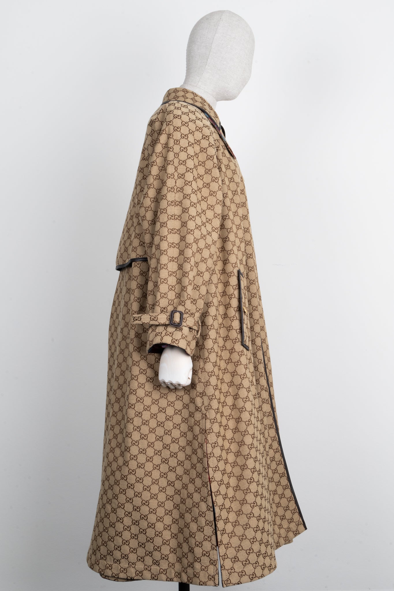 GUCCI Reversible GG Tartan Coat Brown