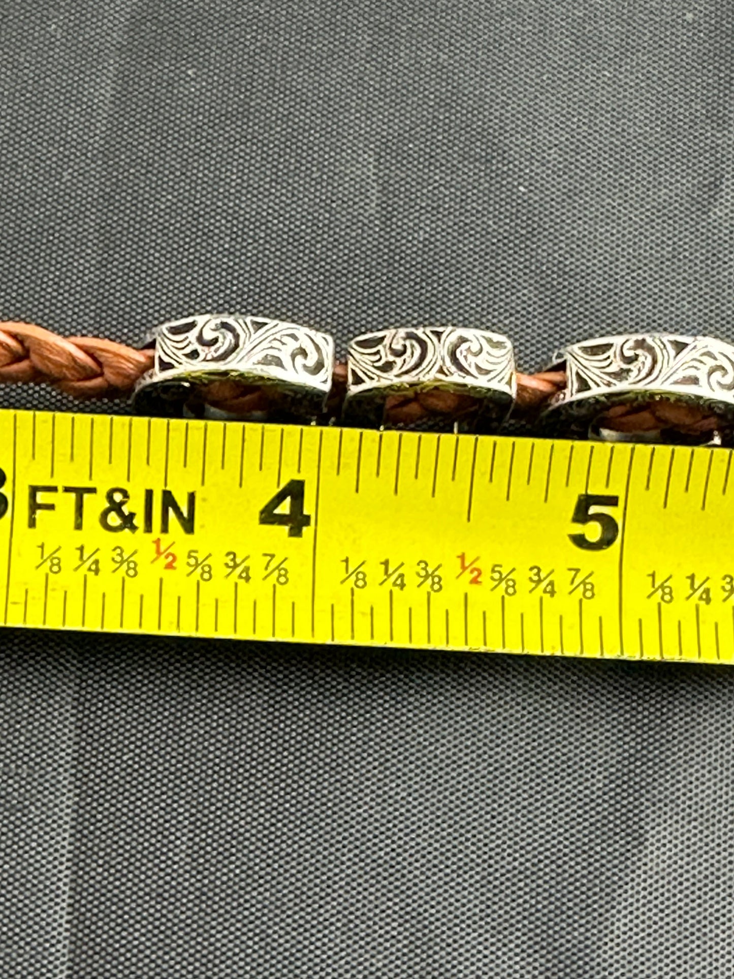 Gucci Garden Leather Bracelet with Silver Logo