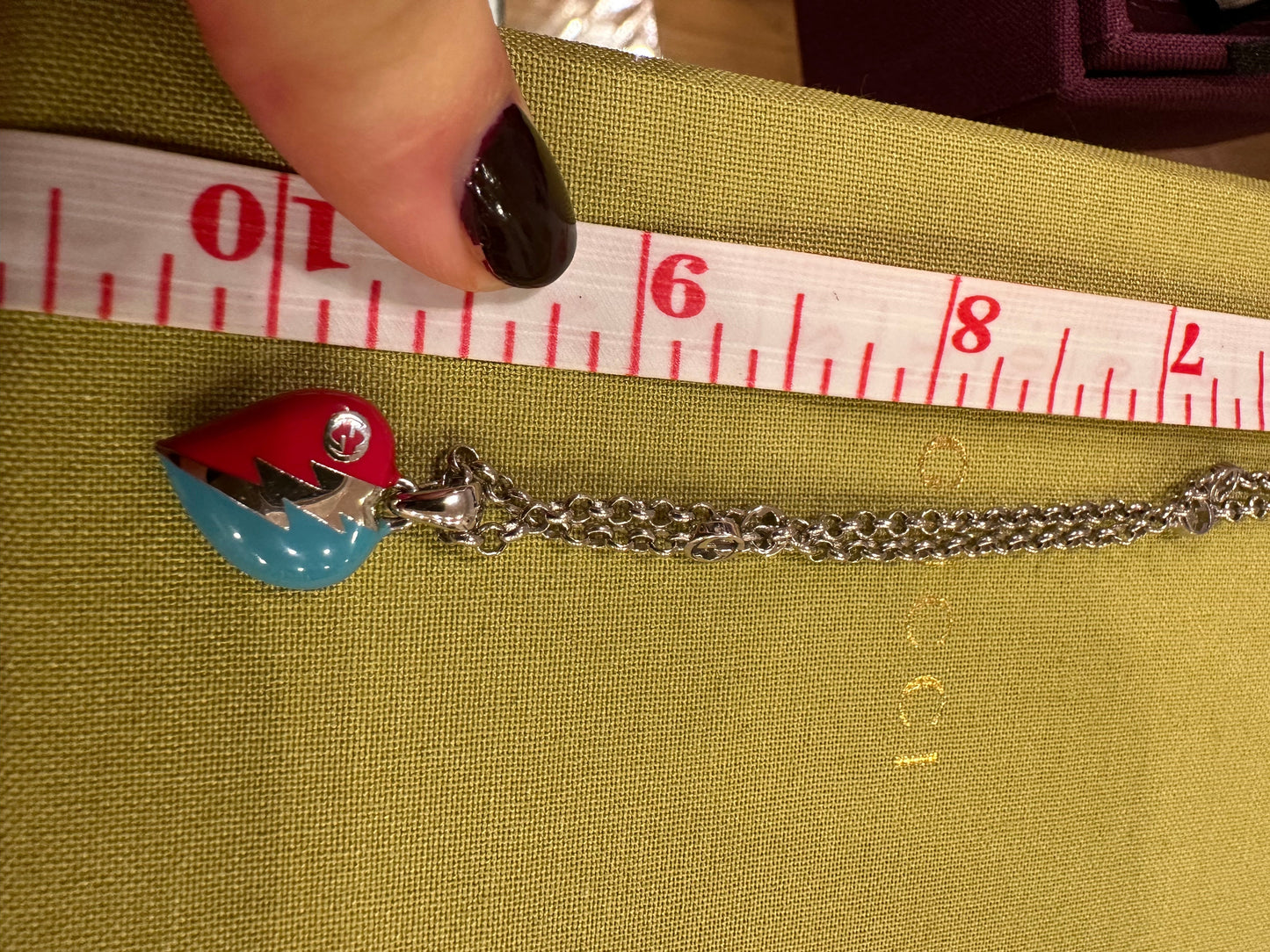 Gucci Interlocking G Heart Lightning Charm Necklace